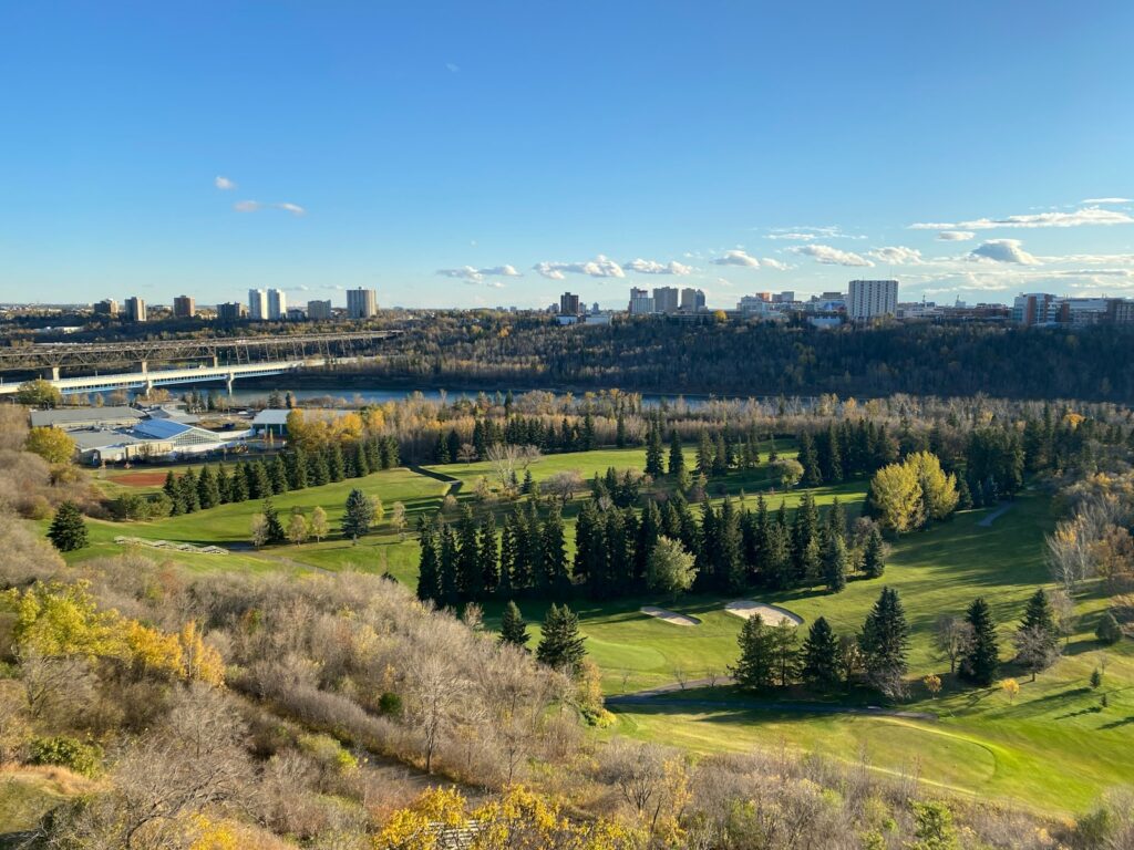 Edmonton Alberta view of River Valley